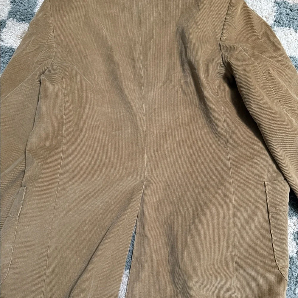 HAGGAR USA Vintage Tan Corduroy 2 Basket Weave Button Blazer Jacket 70s Retro 42